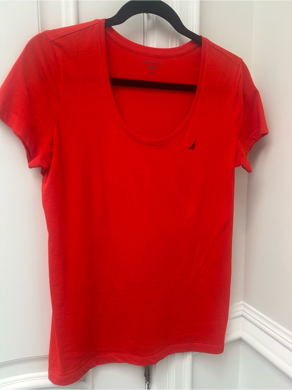 Nautica Women’s Bright Red Scoop Neck Tee